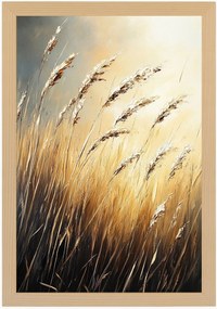 Poszter Keret Fa Természet Fű Gabona Kalász Mező Rét Sztyeppé Szél 40x60