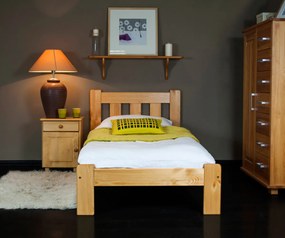 AMI nábytek Fenyőfa ágy Brita 90x200 cm, éger színben