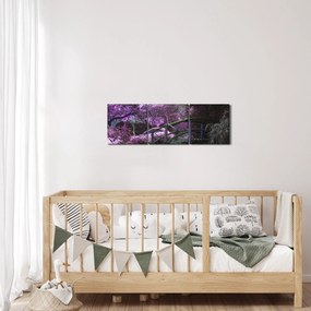 Kép - lila fák (órával) (90x30 cm)