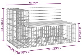 tömör duglászfenyő gabion kerti pad 122 x 71 x 65,5 cm