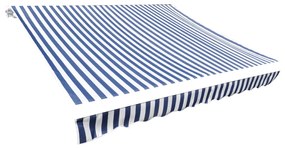 vidaXL kék és fehér vászon napellenző tető 500 x 300 cm