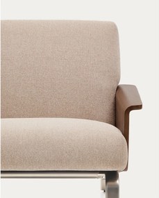 Világosbarna zsenília fotel Amsen – Kave Home