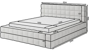 Fehér kárpitozott ágyneműtartós franciaágy ágyráccsal 180x200 cm Dizzle – ELTAP