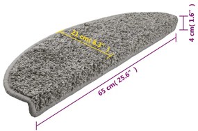 10 db szürke lépcsőszőnyeg 65 x 21 x 4 cm