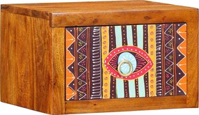 vidaXL Éjjeliszekrény Barna 35 x 30 x 22 cm Tömör Akácfa és Műanyag Fa