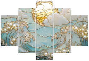 Kép - 3D gyöngyök az óceánban (150x105 cm)