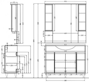 Bianca Plus 105 alsó szekrény mosdóval