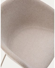 Bézs kárpitozott karfás étkezőfotel Yvette – Kave Home