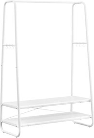 Acélvázas ruhafogas állvány, 45 x 100 x 160 cm, fehér