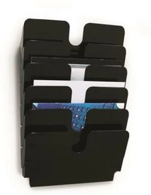 Prospektustartó, fali, fekvő, A4, DURABLE FLEXIPLUS 6, fekete (DB1700014061)
