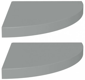 323923 Floating Corner Shelves 2 pcs Grey 35x35x3,8 cm MDF