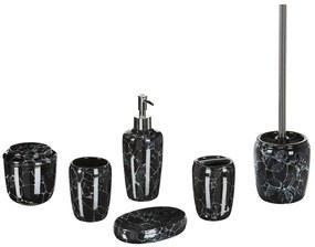 Fekete kerámia fürdőszobai kiegészítő hatdarabos szettben PALMILLA Beliani
