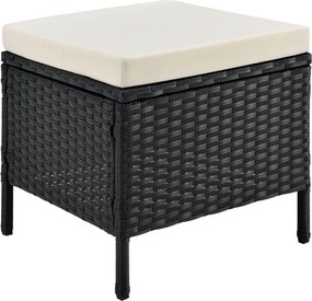 Juskys Manacor kerti rattan szett - fekete/krémszínű párnák