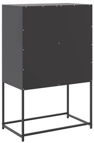 fekete acél magasszekrény 68,5 x 38,5 x 107 cm