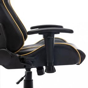 fekete és arany színű műbőr gamer szék