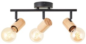 Brilliant - KERRY spotlámpa 3xE27/40W/230V fekete/bambusz