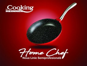 Home Chef serpenyő, Heinner Home, 24 x 4,5 cm, öntött alumínium, fekete/piros