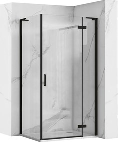Zuhanykabin Fekete 100x80 Sarok Billenőajtó Rea Hugo Black