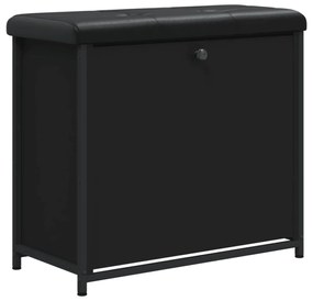 fekete cipőpad lehajtható fiókkal 62x32x56 cm