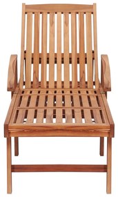 Tömör tíkfa napozóágy királykék párnával