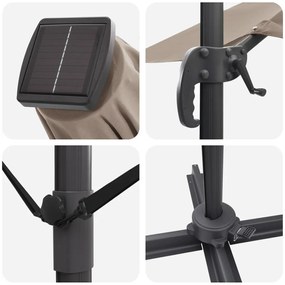 Cantilever Roma Napernyő LED-fénnyel - Taupe (286 x 285 x 270 cm) - Alumínium