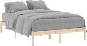 vidaXL tömör fenyőfa ágy matrac nélkül 137 x 190 cm