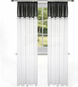 Kész Fátyol Függöny 145 x 250 Szalagon Glamour Gyöngyökkel Fekete