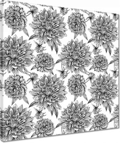 Vászonkép 40x40 Fekete-fehér grafika Virág