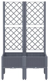 szürke PP rácsos kerti ültetőláda 80 x 40 x 142 cm