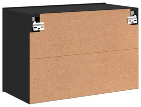 fekete falra szerelhető TV-szekrény 60 x 30 x 41 cm