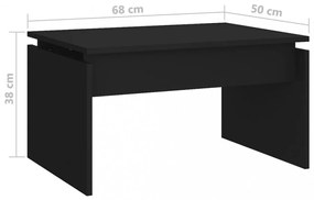 fekete szerelt fa dohányzóasztal 68 x 50 x 38 cm