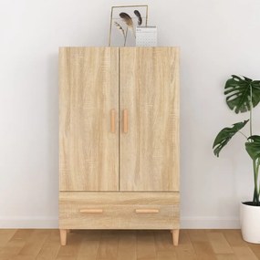 sonoma-tölgyszínű szerelt fa magasszekrény 70 x 31 x 115 cm