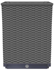 2 db fekete polipropilén növénytartó 30 x 30 x 37 cm