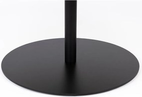 Fekete kerek dohányzóasztal tölgyfa dekoros asztallappal ø 70 cm Yuri L – White Label