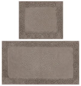 2x Fürdőszobai szőnyeg PIANTE 60x100 cm barna készlet