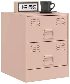 Rózsaszín acél éjjeliszekrény 34,5 x 39 x 44 cm