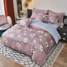 3 részes ágyneműhuzat Krepp polycotton Nela régi rózsaszín  200x140cm+90x70cm TiaHome