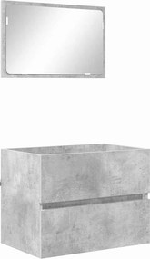 vidaXL Fürdőszoba bútor szett Beton Szürke 60 x 38,3 x 45 cm Faanyag