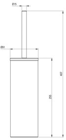 Deante ADR_N712 - ROUND álló WC-kefe, fekete