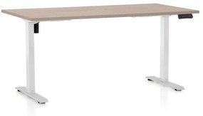 OfficeTech B állítható magasságú asztal, 160 x 80 cm, fehér alap, tölgy
