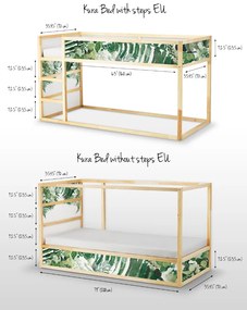 Matrica ikea bútorokhoz - kura bed Trópusi zöld