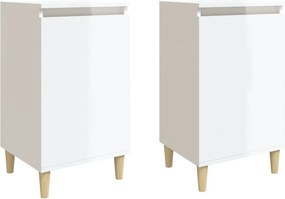 vidaXL 2 db magasfényű fehér szerelt fa éjjeliszekrény 40x35x70 cm