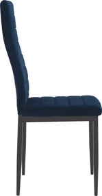 Szék, kék Velvet szövet/fekete fém, COLETA NOVA