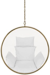 Függő fotel, átlátszó/arany/fehér, BUBBLE NEW TYP 1