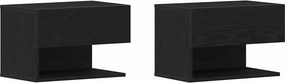 vidaXL Éjjeliszekrény 2 pcs Fekete tölgy 46 x 30 x 30 cm Faanyag