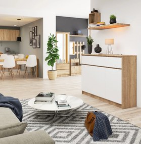 Komód Kuwait 3D 3D (sonoma tölgy + fehér). 1117147