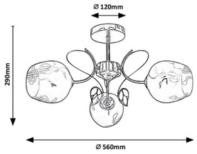 Rabalux - Csillár rúdon 3xE27/40W/230V