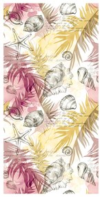 Tapéta - Kagylók rózsaszín levelekkel