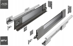 Fiók Gtv Axis Pro Glass L550 H116 Közepes Üveg Oldal 40KG Csendes Ház