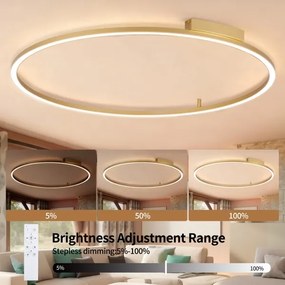Brilagi - LED fényerőszabályozható lámpatest PORTOFINO LED/85W/230V átm. 120 cm arany + távirányító